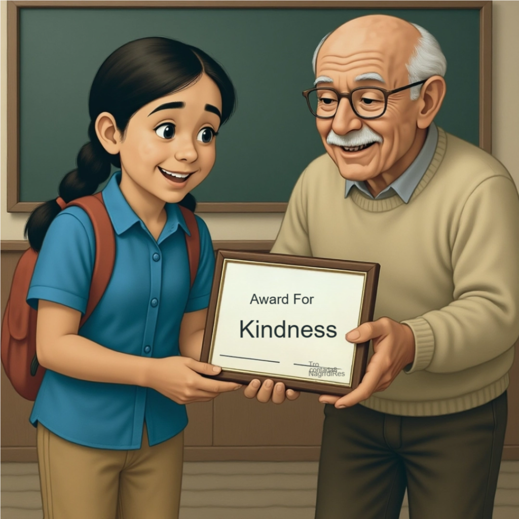 Riya getting kindness award